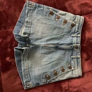 High waisted jean shorts